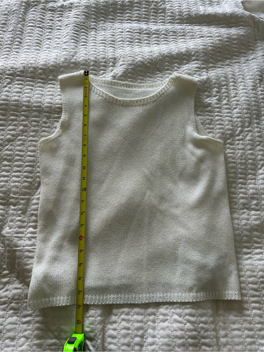 Sleeveless Knit Tank Top - White